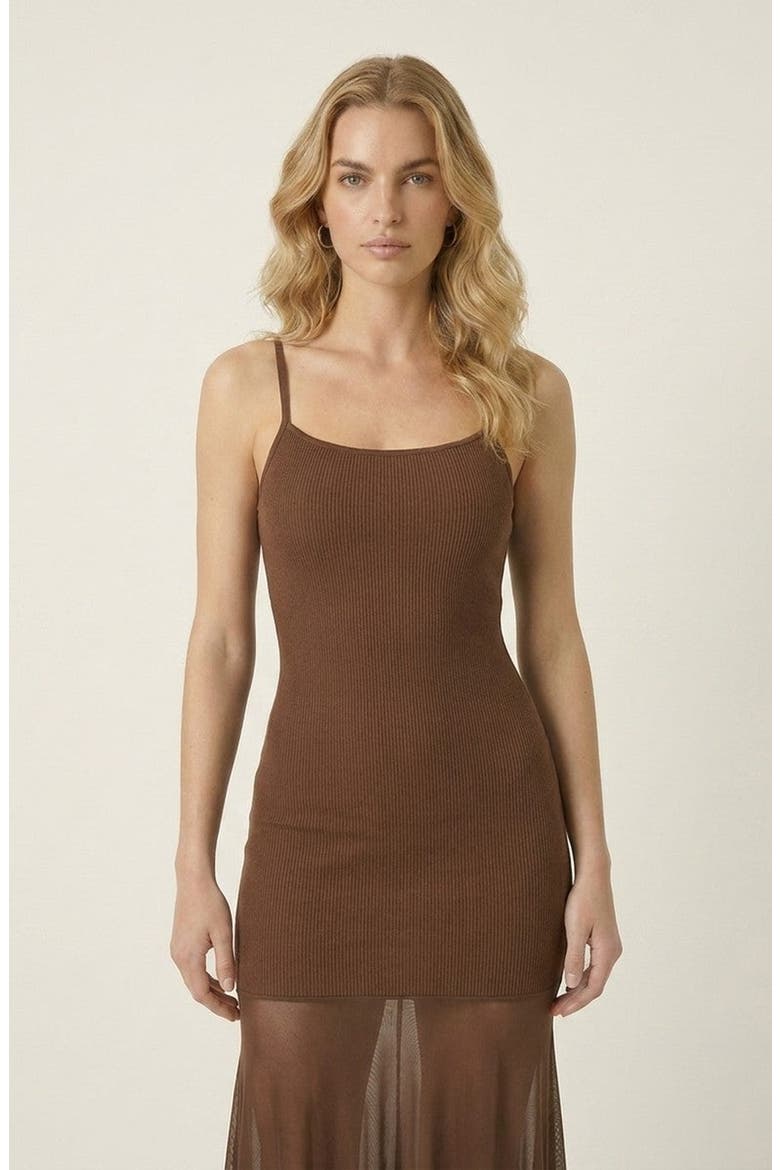Sheer Mesh Maxi Dress, Alternate, color, Coffee