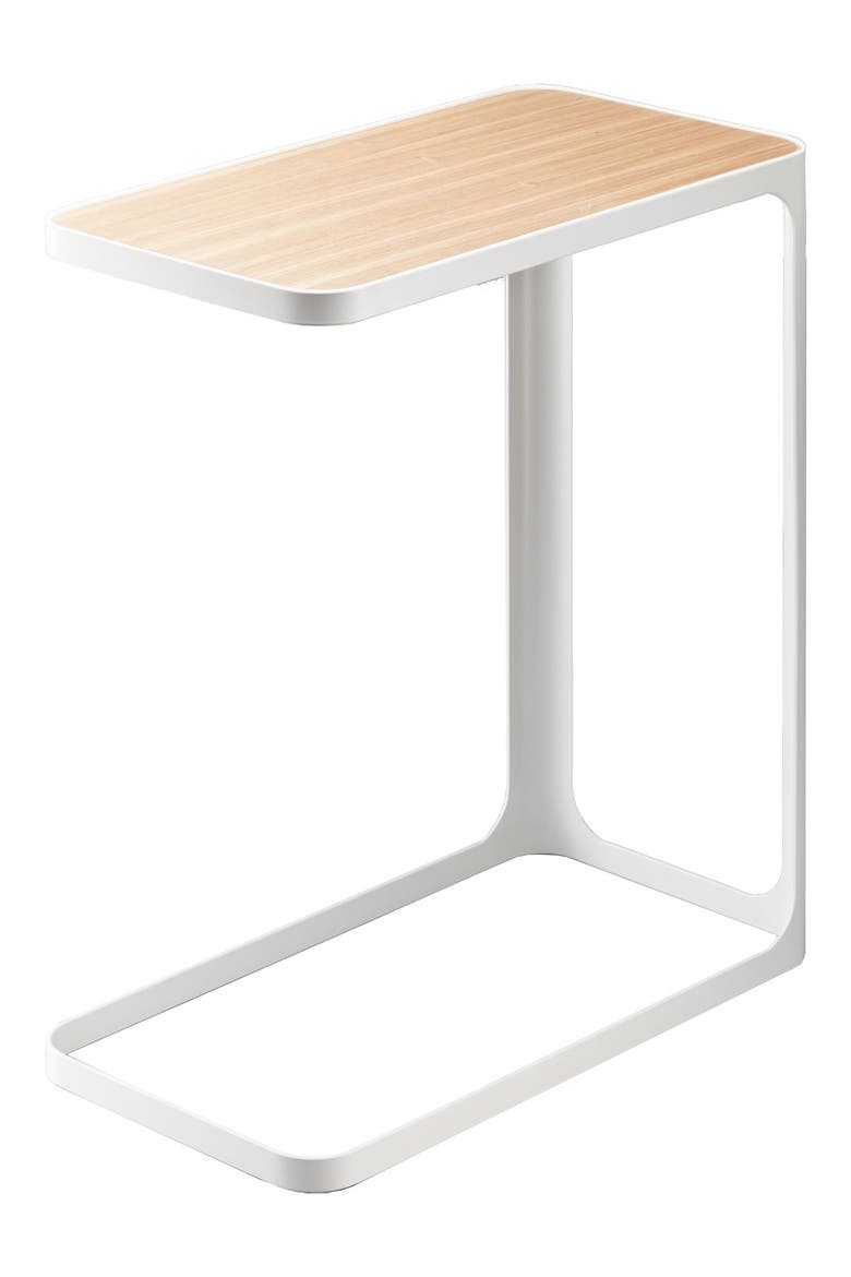 Wood & Steel Accent Table, Main, color, WHITE