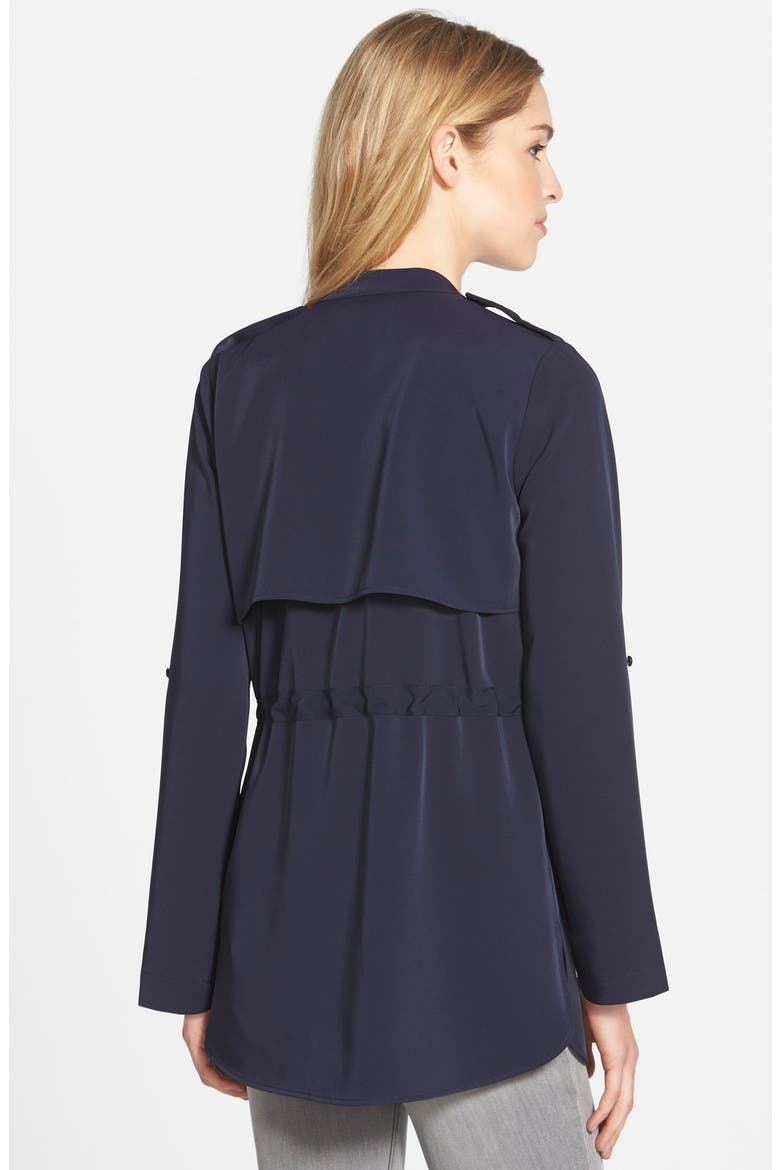 Roll Sleeve Drawstring Waist Jacket, Alternate, color, NAVY