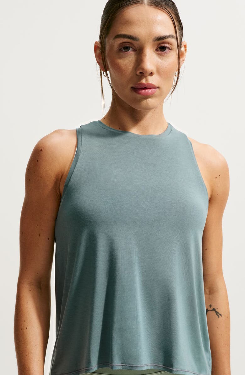 Nike Zenvy Dri-FIT Tank Top, Alternate, color, Mineral Slate/ White