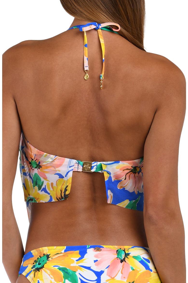 Sunflower Cowl Neck Tankini, Alternate, color, BLUE MULTI