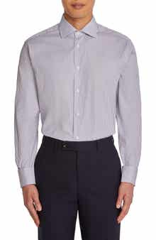 Jack Victor Greene Midnight Stripe Cotton Dress Shirt