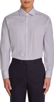 Jack Victor Greene Midnight Stripe Cotton Dress Shirt