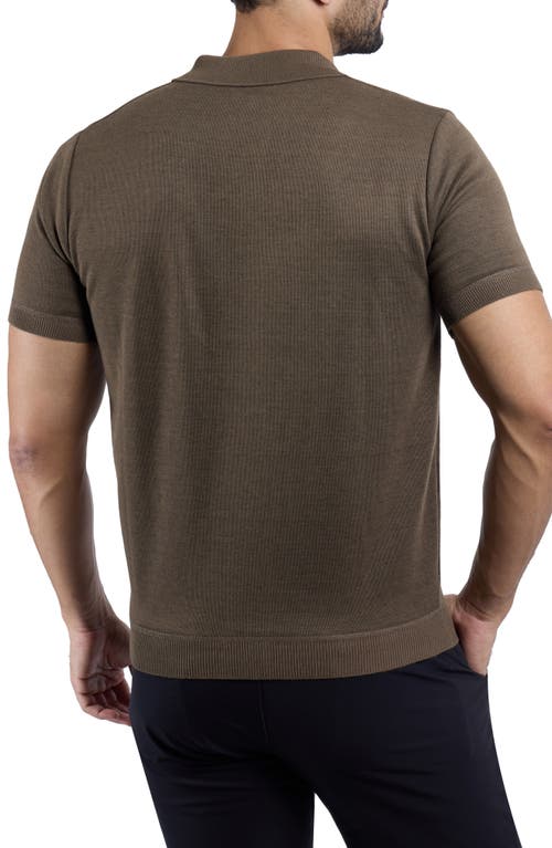 Spring + Mercer Stripe Polo Sweater In Gray