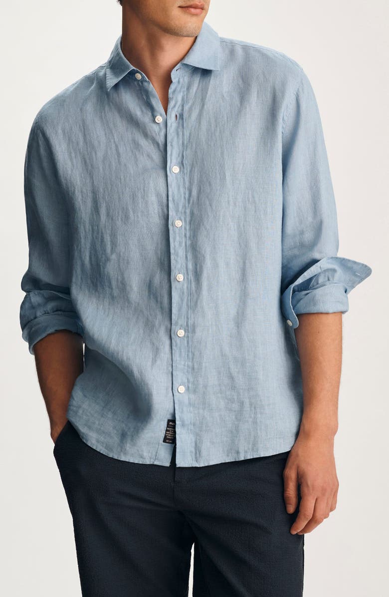 Mavi Jeans Regular Fit Linen Button-Up Shirt, Main, color,