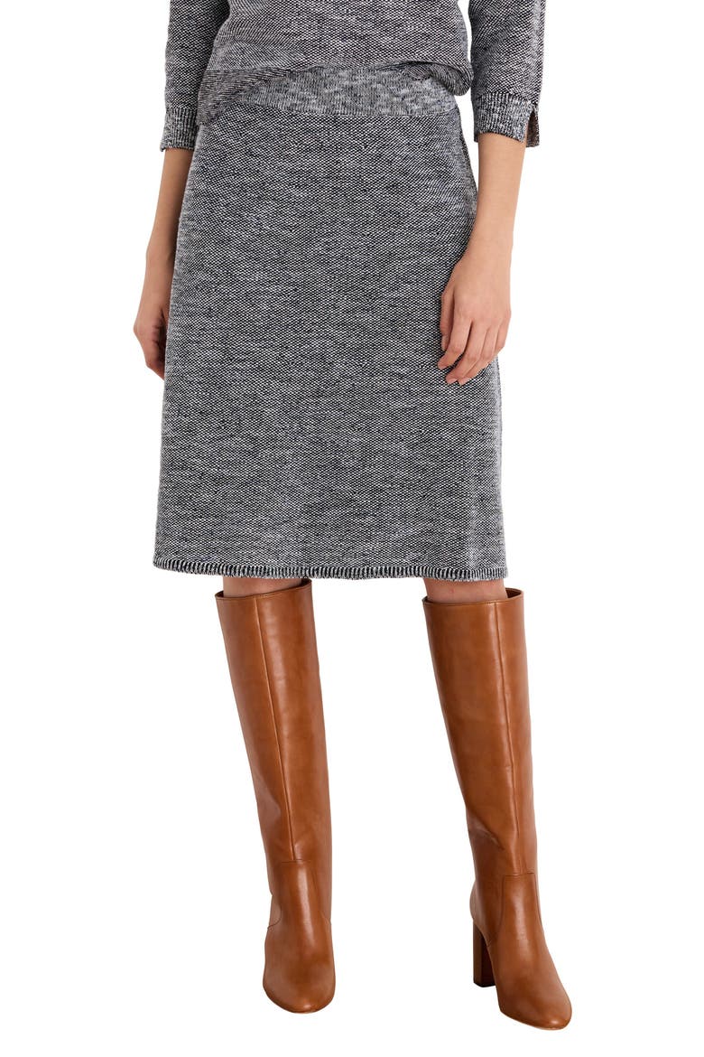Tweed Stitch Knit Skirt, Main, color, BLUE MIX