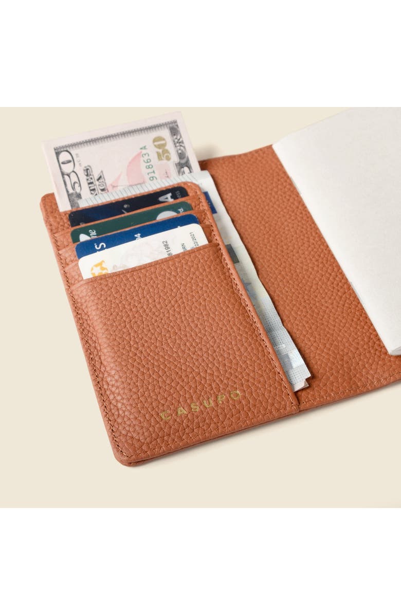Casupo Leather Passport Wallet with RFID Protection, Alternate, color, Natural