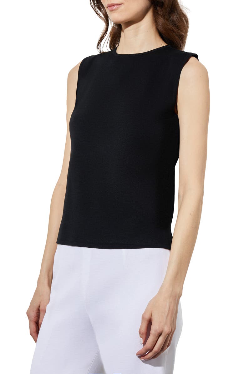 Ming Wang Back Zip Knit Tank, Alternate, color, 