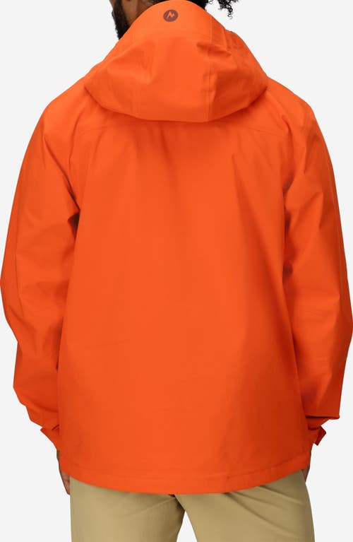 Marmot Precip® Eco Pro Waterproof Hooded Jacket In Red Sun
