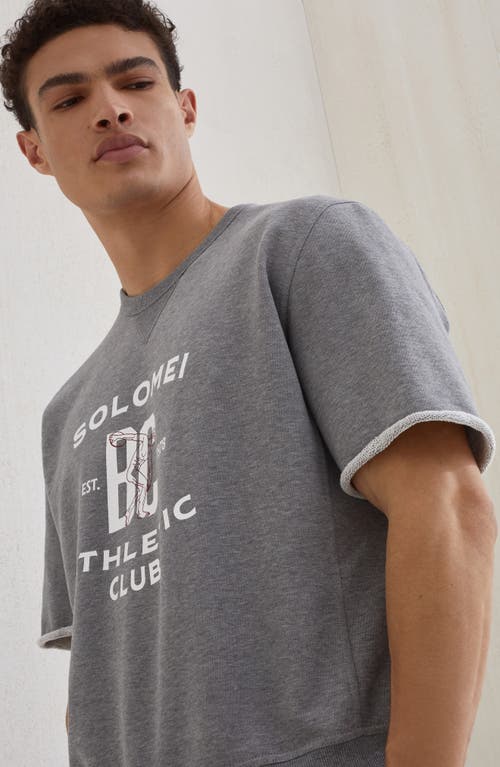 Brunello Cucinelli Versatile Short-sleeve Graphic Sweatshirt In Gray