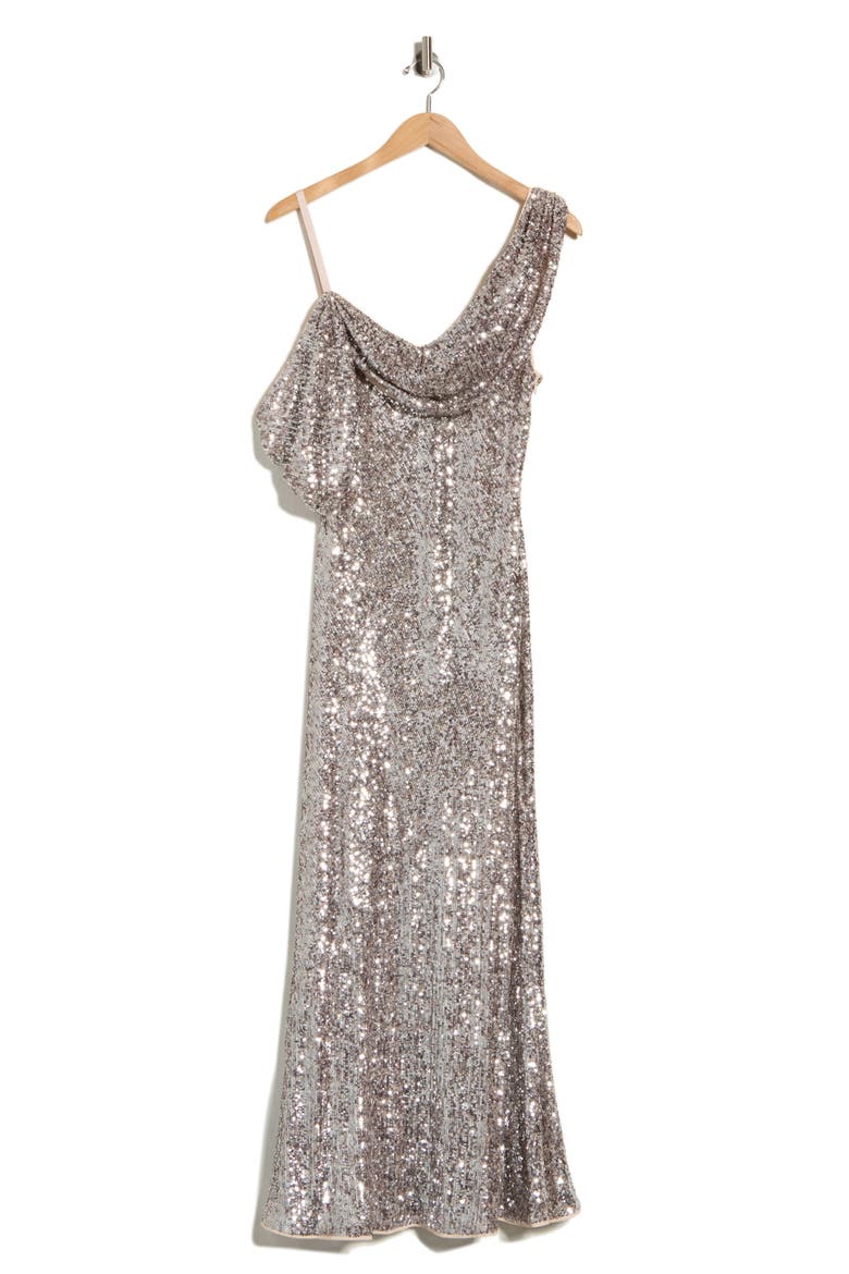 Joaquin Sequin One-Shoulder Dress, Alternate, color, SEQUIN LEOPARD