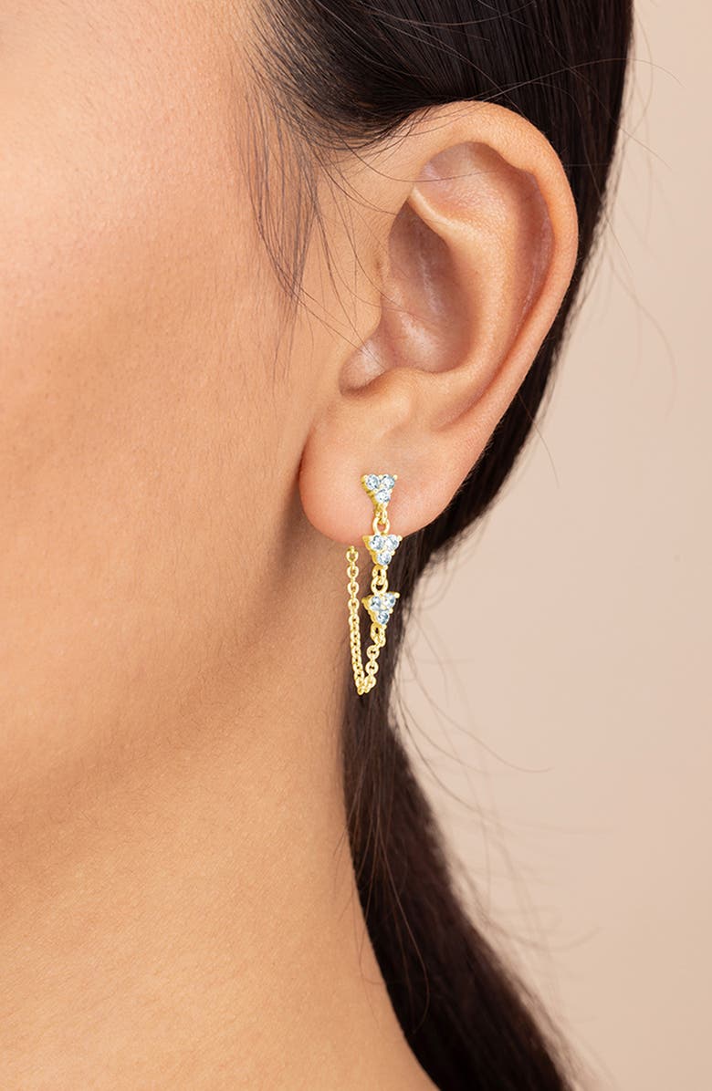 Sterling Forever Luci Chain Drop Earrings, Alternate, color, Gold