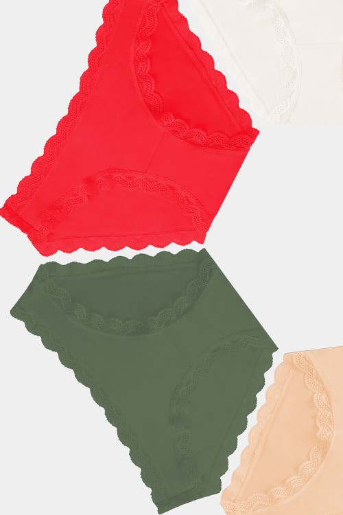 Stripe & Stare Original Knicker Four Pack In Modern Neutrals