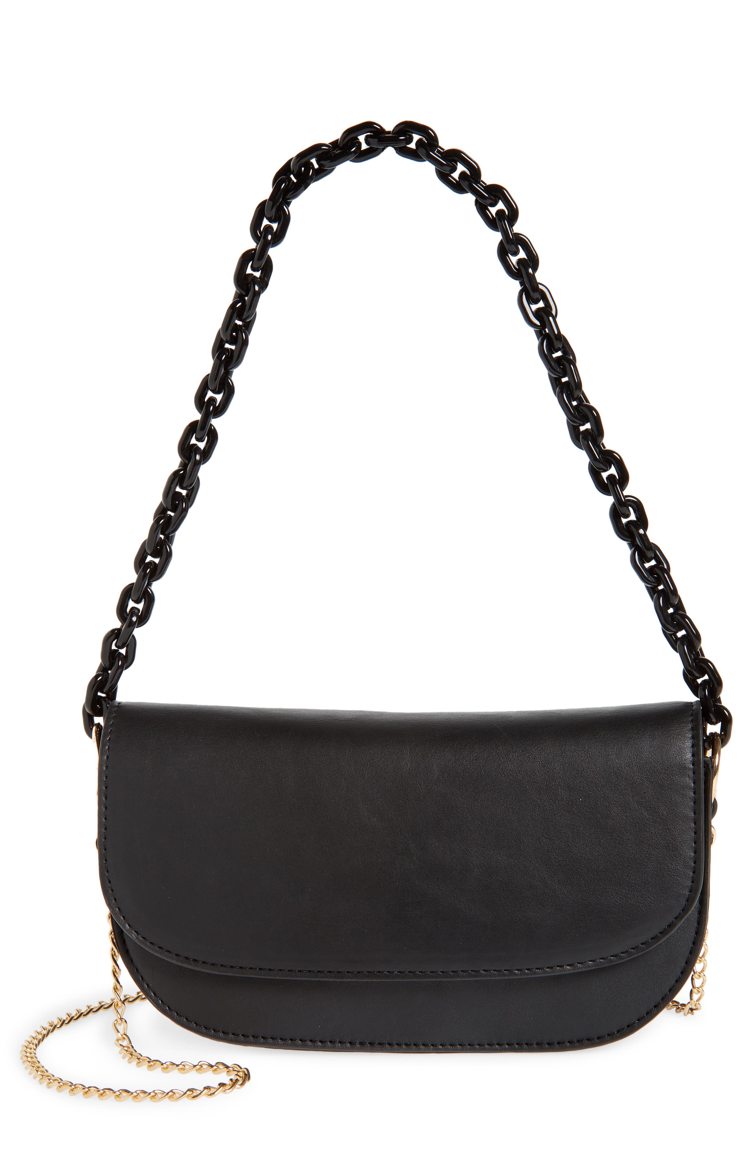 Malibu Skye Amy Faux Leather Baguette Crossbody Bag, Main, color, 