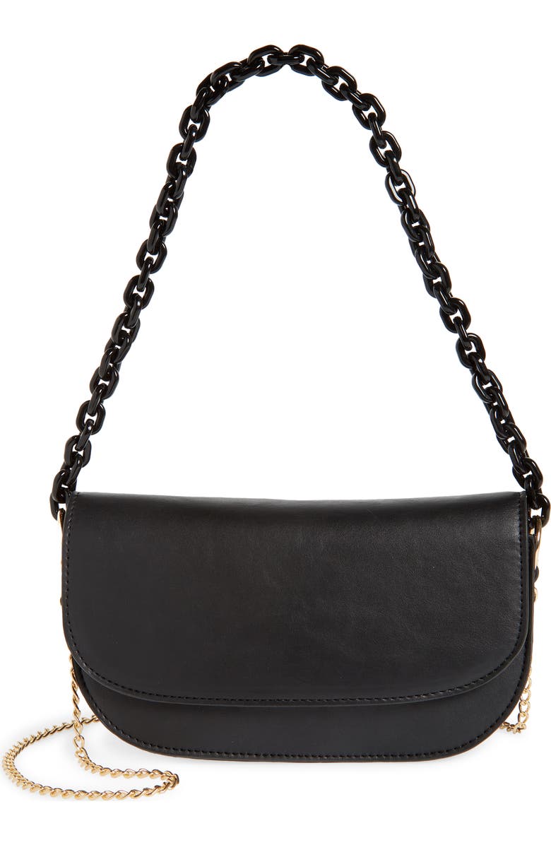 Malibu Skye Amy Faux Leather Baguette Crossbody Bag, Main, color,