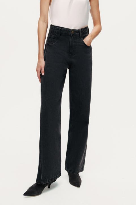 Washed Wide Leg Jeans