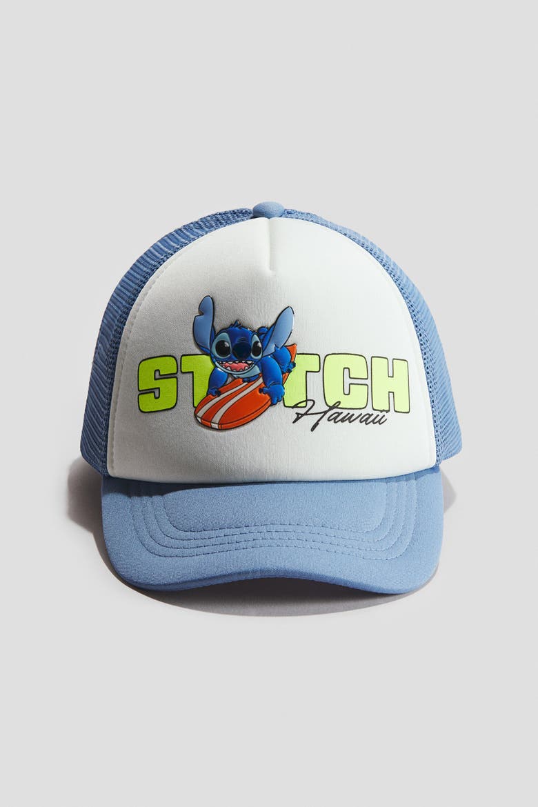 Trucker Cap, Alternate, color, Dusty blue/Lilo & Stitch