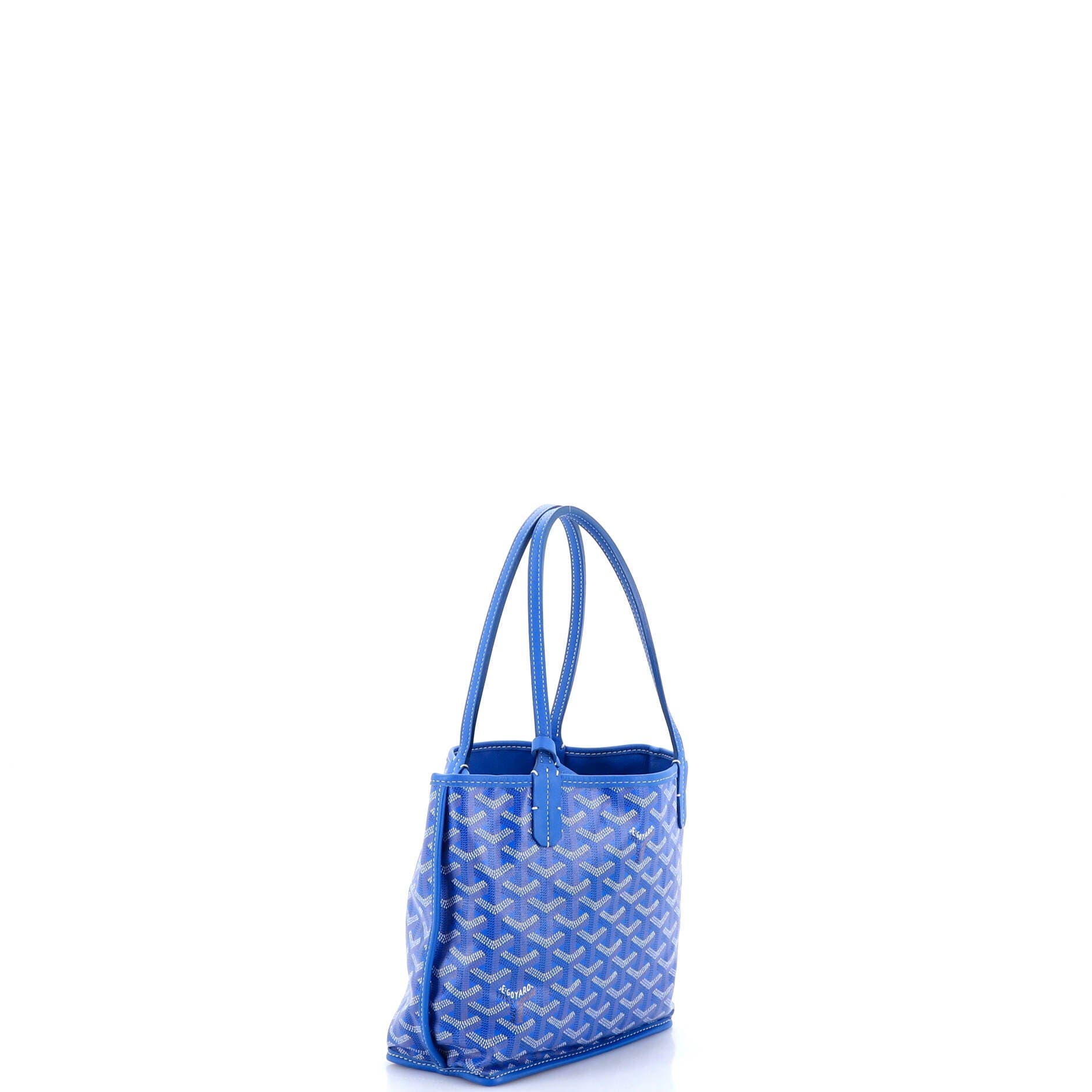 Pre-Owned Goyard Anjou Reversible Tote Coated Canvas Mini, Alternate, color, Blue