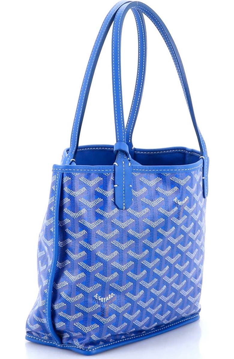 Pre-Owned Goyard Anjou Reversible Tote Coated Canvas Mini, Alternate, color, Blue