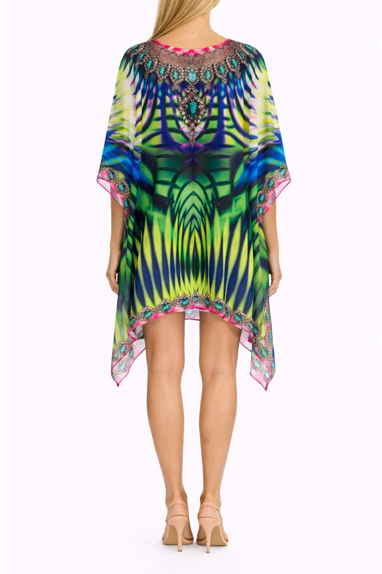 Butterfly Print Poncho, Alternate, color, BLUE