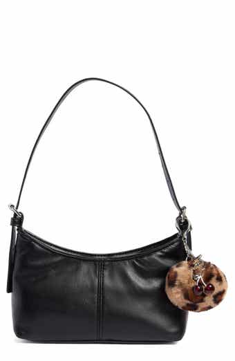 Madden Girl Faux Leather Shoulder Bag with Faux Fur Charm