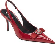Versace Medusa Bow Pointed Toe Slingback Pump