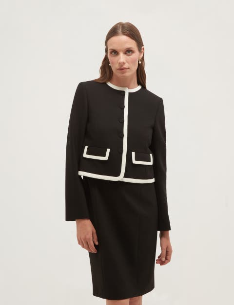 Rosalind Cropped Contrast Trim Jacket