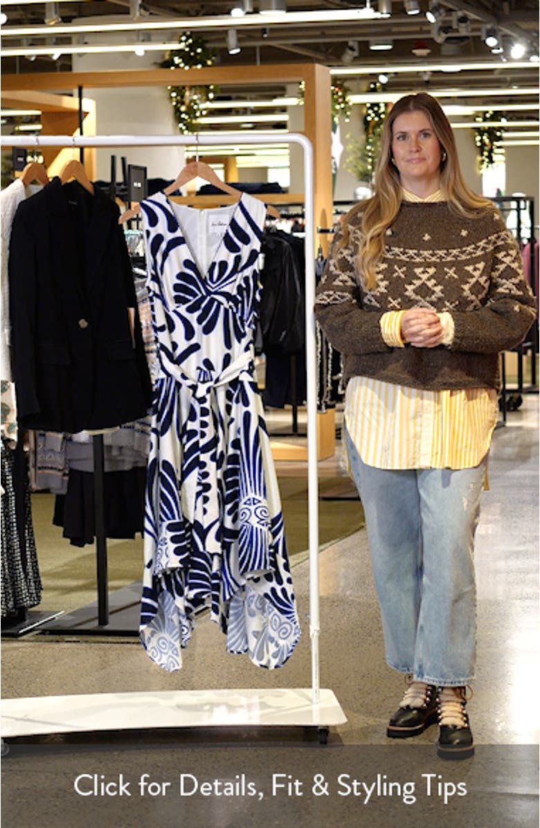 Abstract Floral Handkerchief Hem Midi Dress, sales video thumbnail