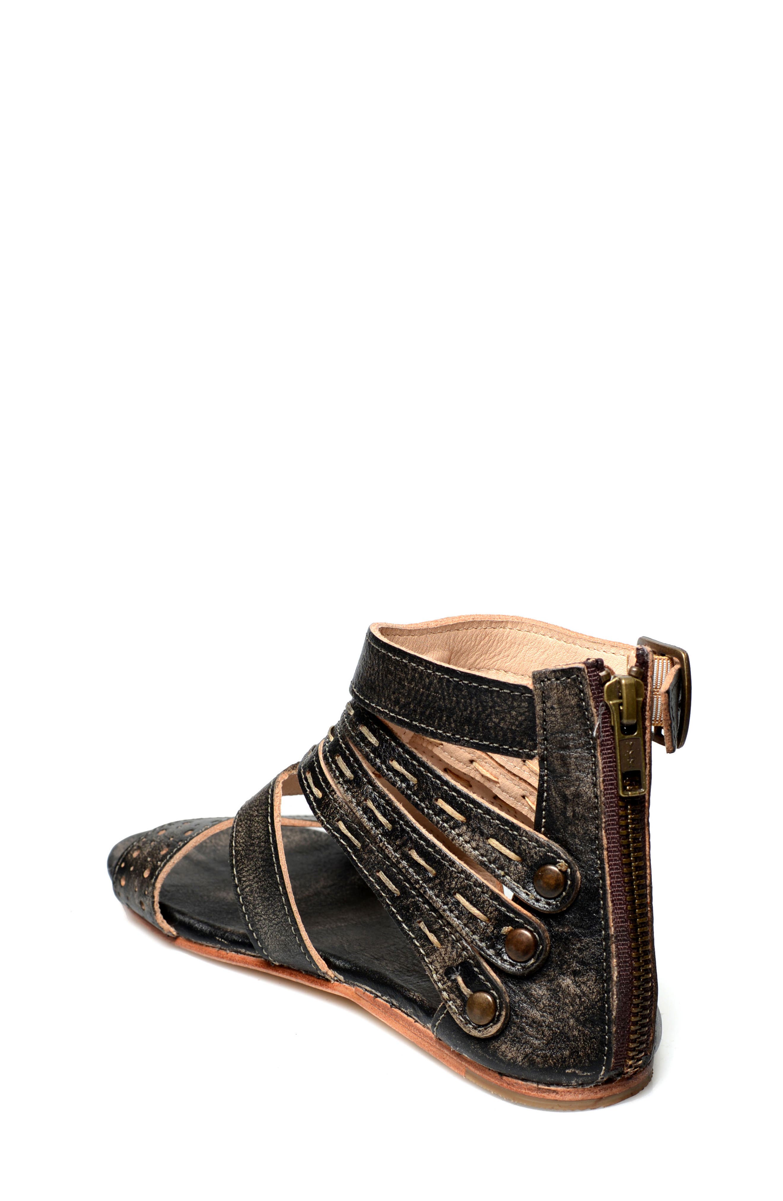 Artemis Cage Sandal, Alternate, color, BLACK LEATHER