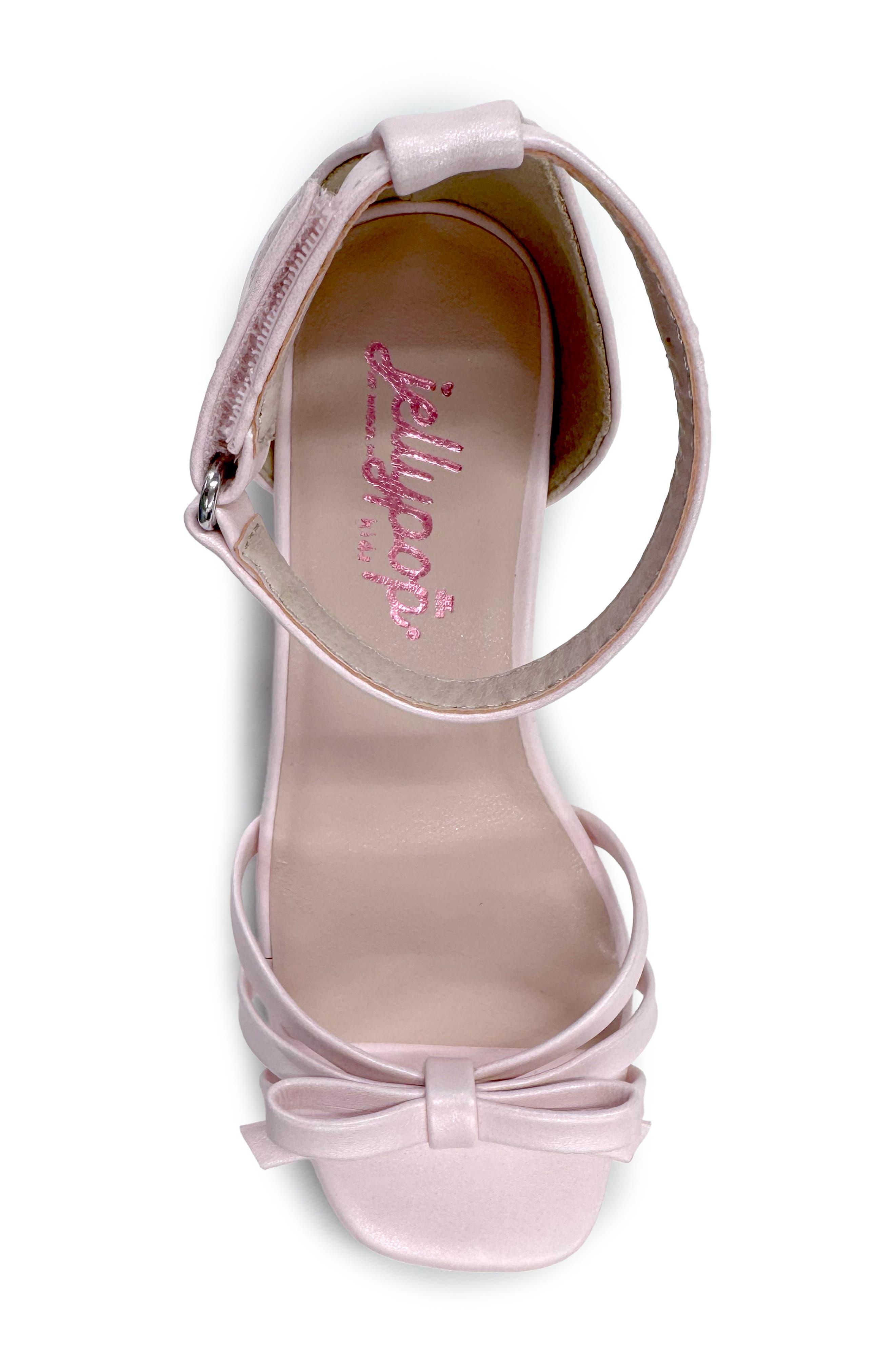 JELLYPOP Kids' Zendah Metallic Block Heel Sandal, Alternate, color, Light Pink