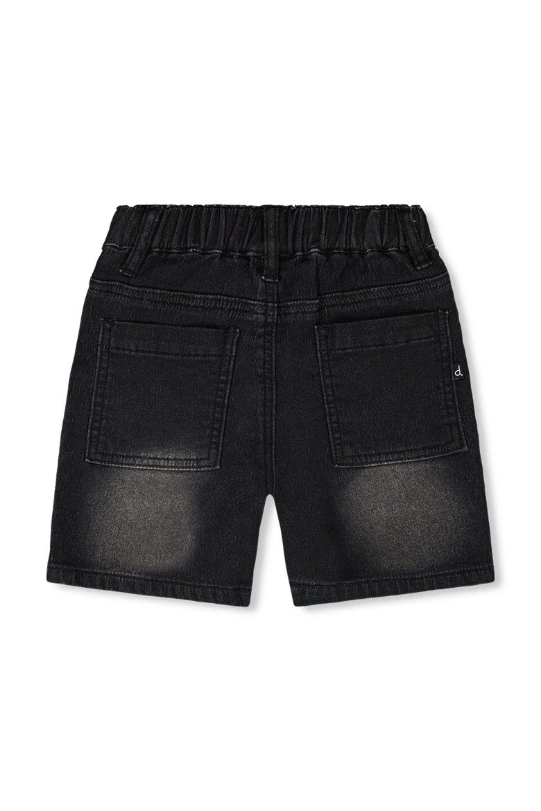French Terry Elastic Waist Drawstring Denim Shorts, Alternate, color, Denim Grey