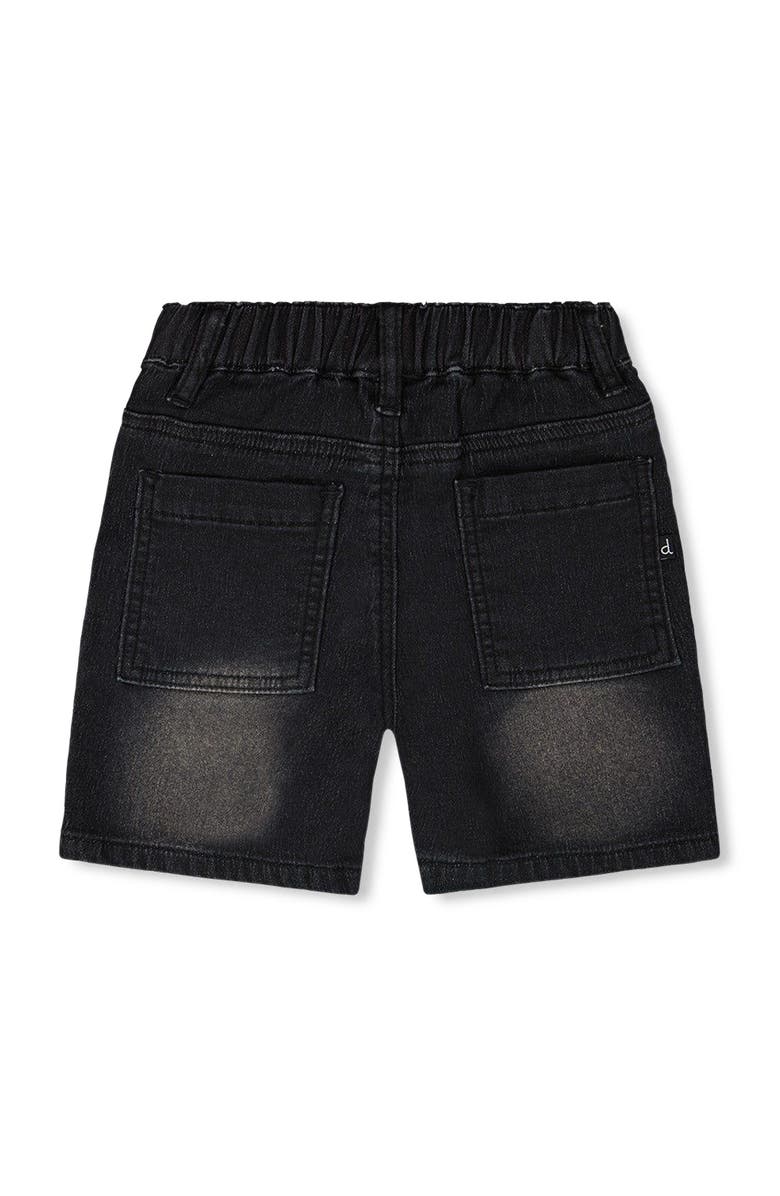 Deux par Deux French Terry Elastic Waist Drawstring Denim Shorts, Alternate, color, Denim Grey