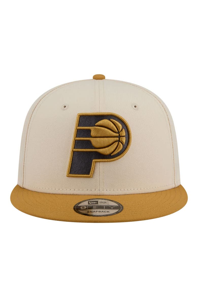 Men's New Era  Cream/Tan Indiana Pacers Two-Tone Color Pack 9FIFTY Snapback Hat, Alternate, color, Cream