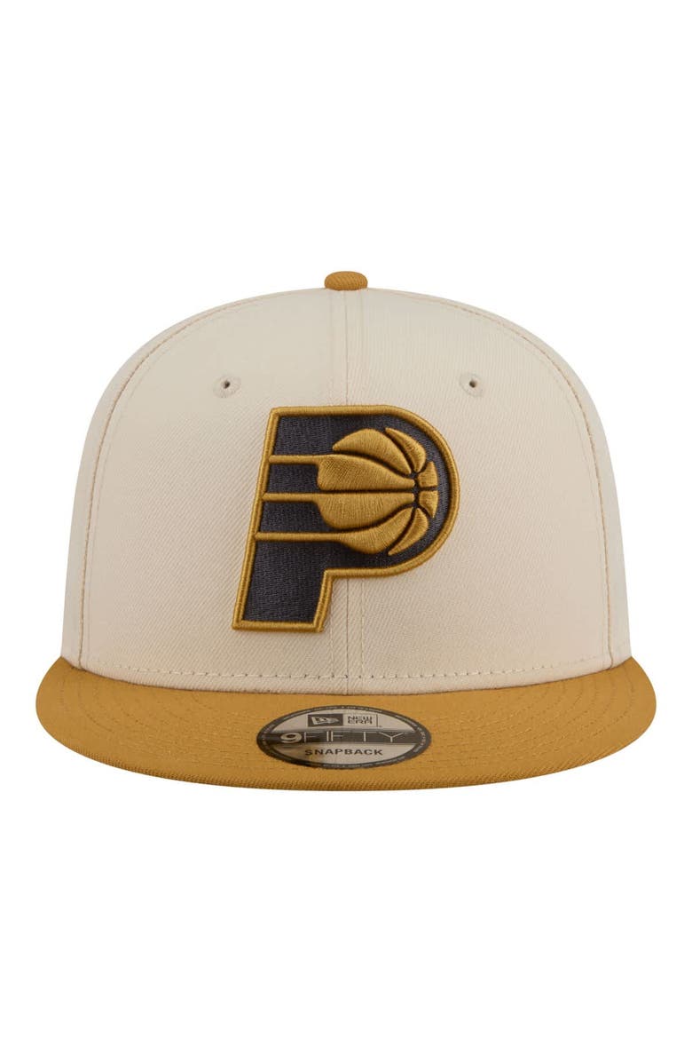 New Era Men's New Era Cream/Tan Indiana Pacers Two-Tone Color Pack 9FIFTY Snapback Hat, Alternate, color, Cream