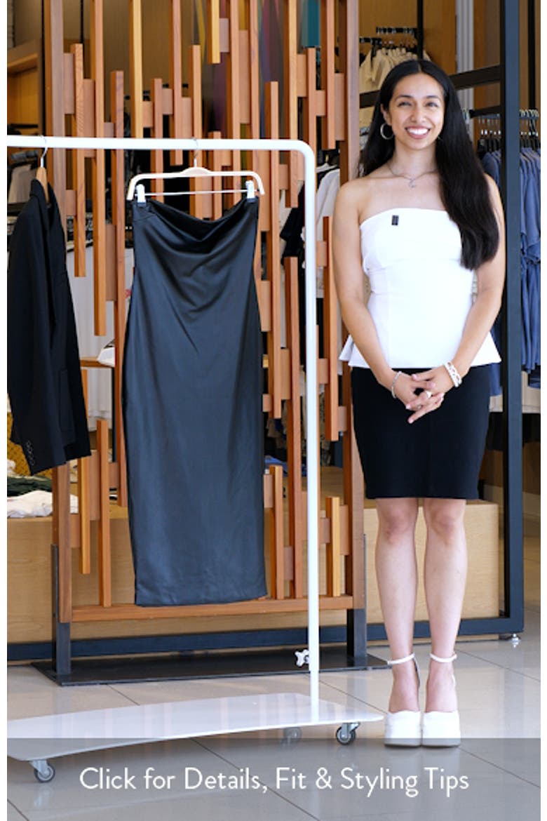 Strapless Faux Leather Body-Con Midi Dress video