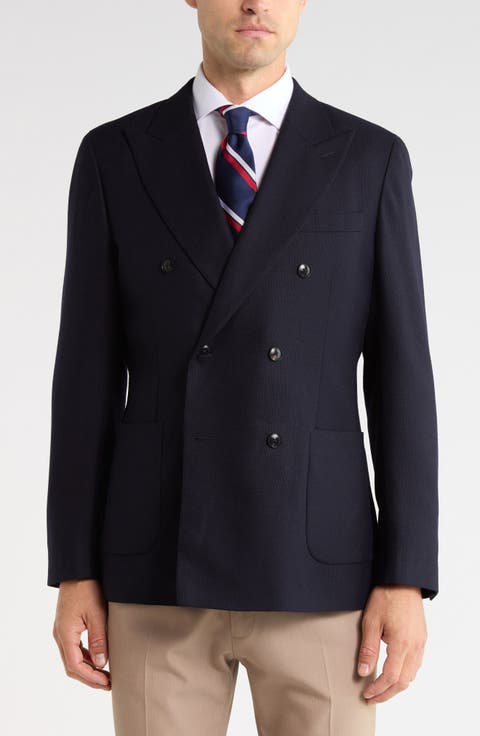 Oasis Double Breasted Wool Blend Sport Coat