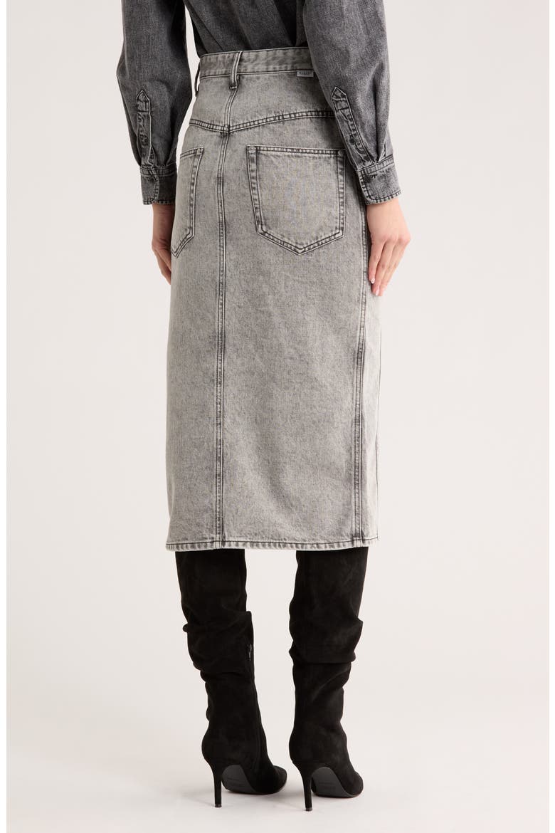 Vandy Button Front Denim Skirt, Alternate, color, LIGHT GREY