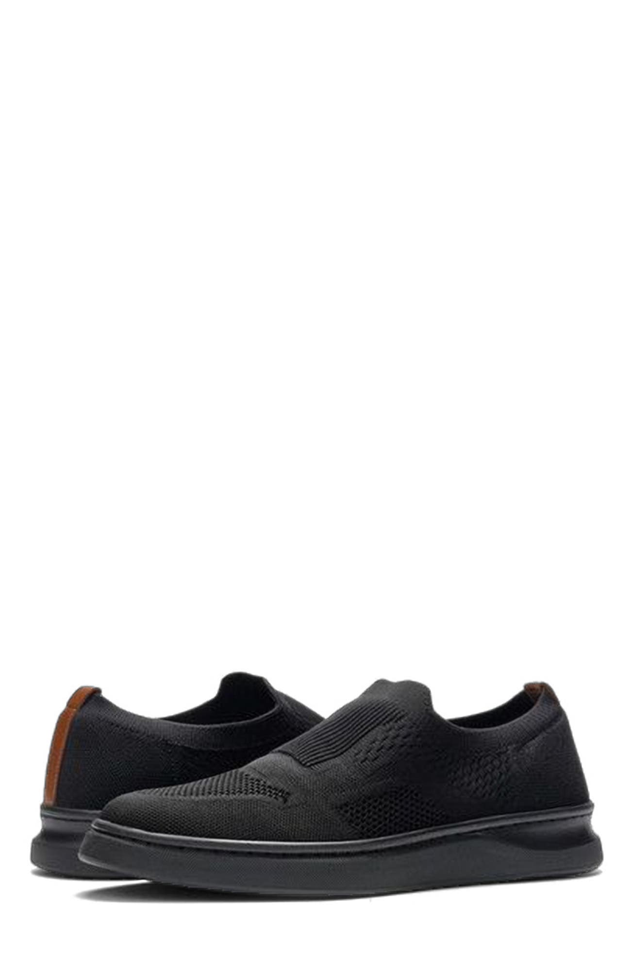 A. Veer Drift Knit Slip-on Sneaker, Alternate, color, Black Leather