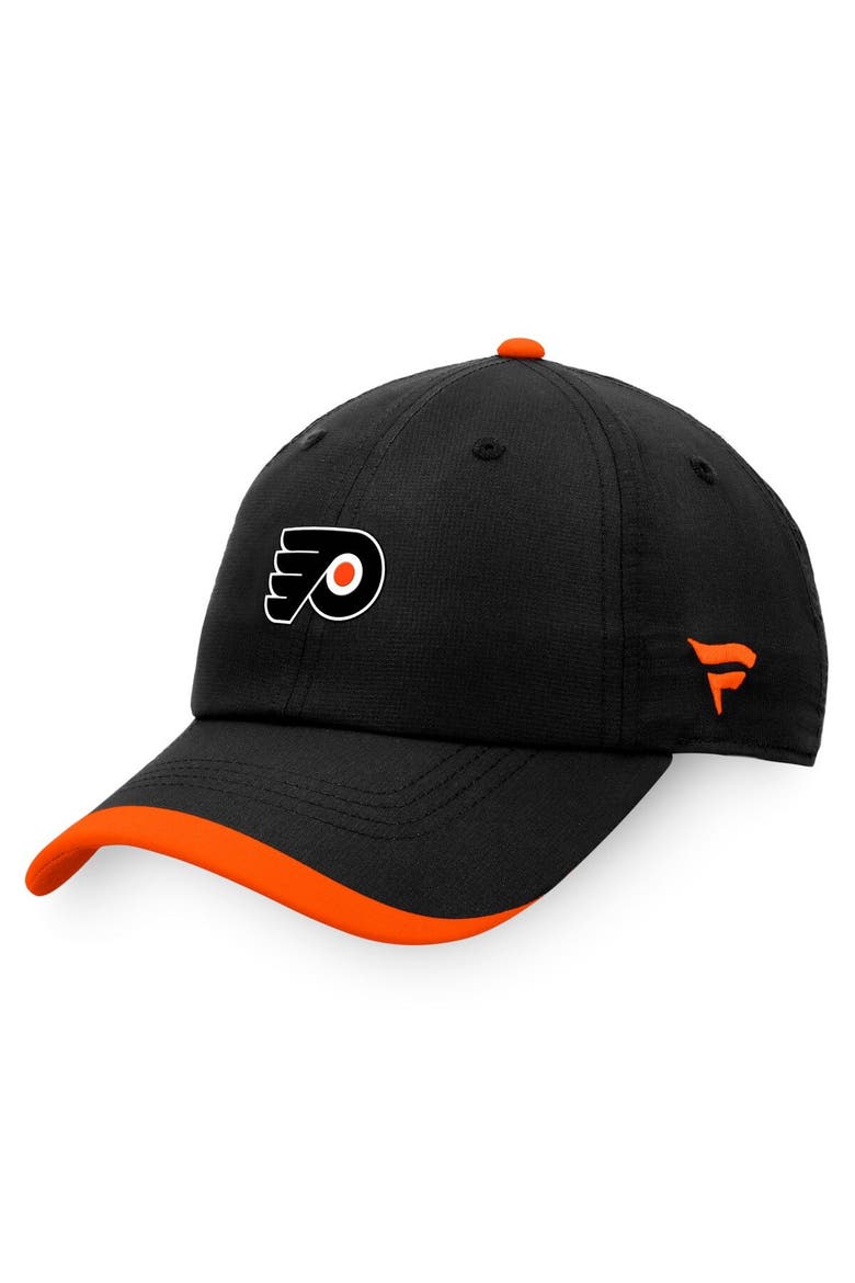 Men's Fanatics Branded Black Philadelphia Flyers Authentic Pro Rink Pinnacle Adjustable Hat, Main, color, Black