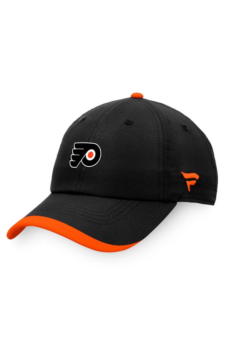 FANATICS Men's Fanatics Branded Black Philadelphia Flyers Authentic Pro Rink Pinnacle Adjustable Hat, Main, color,
