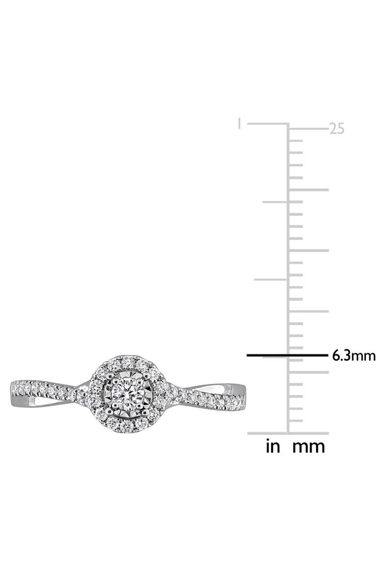 Lab-Grown Diamond Halo Crossover Ring 14k, Alternate, color, White Gold