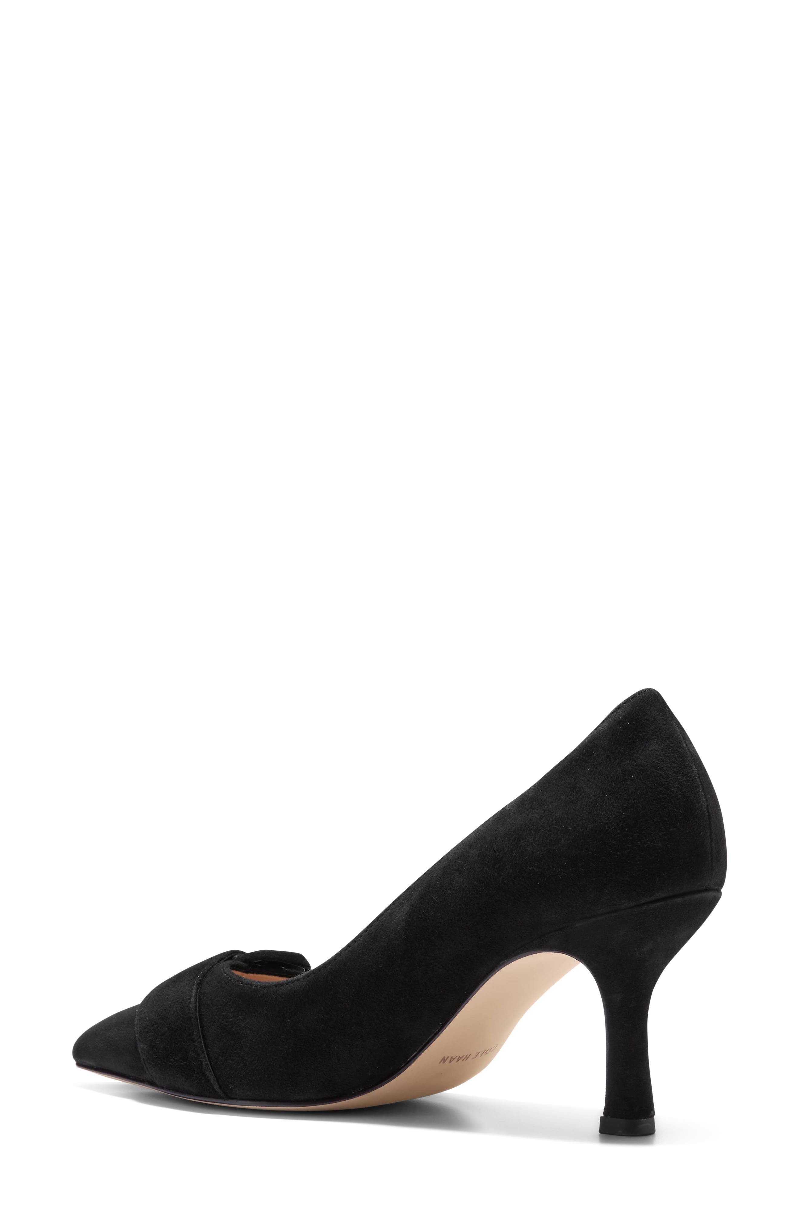 Fidela Pointed Toe Pump, Alternate, color, BLACK SUEDE / BLACK CROC PRINT