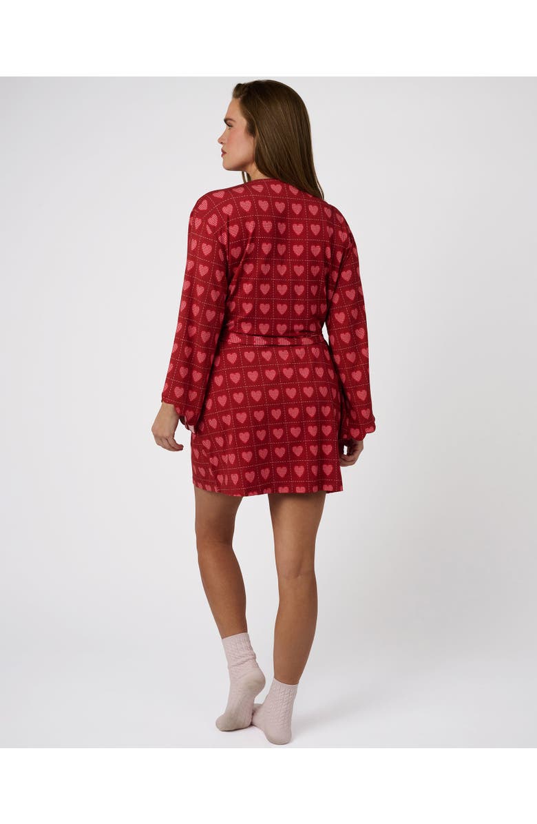 WeWoreWhat Scallop Sleeve Robe, Alternate, color, Bordeaux Multi