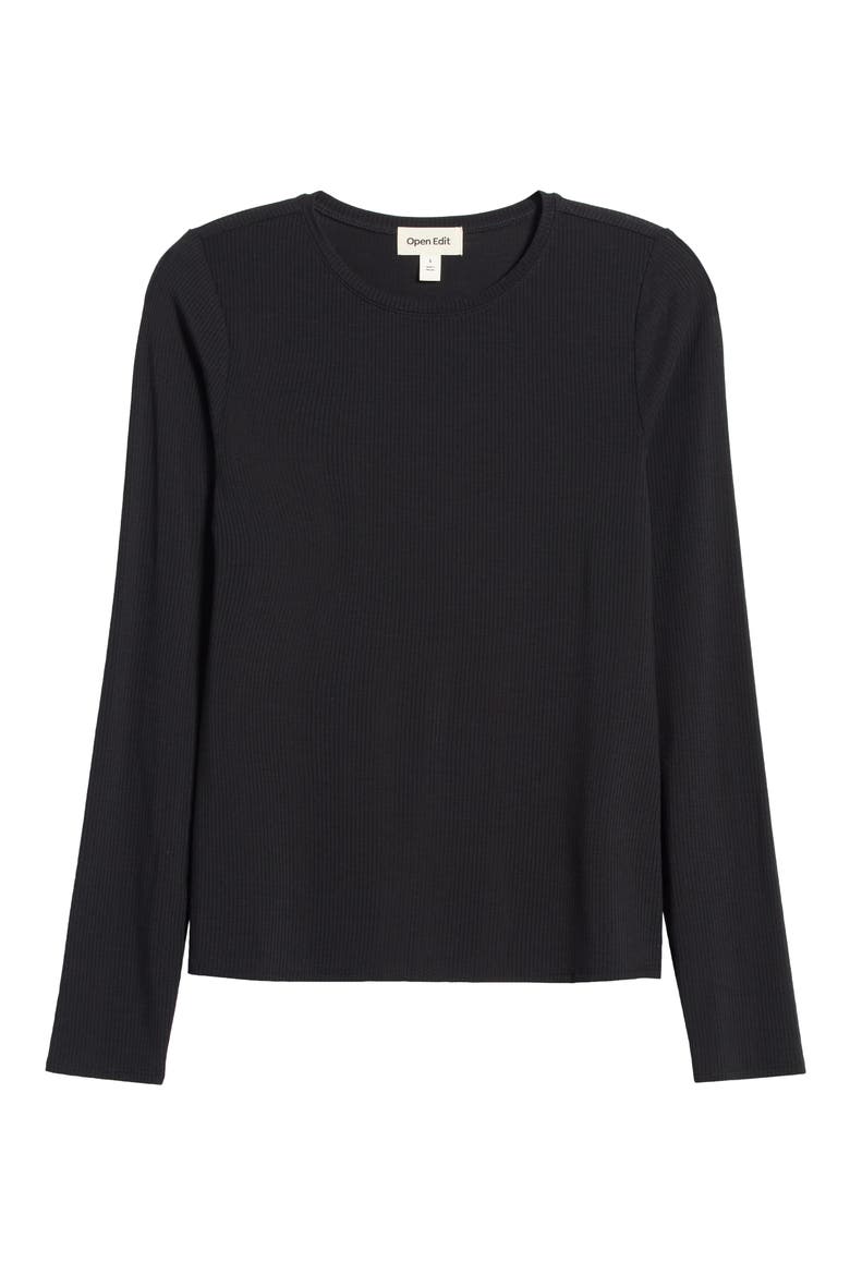 Dreamy Rib Sleep Top, Alternate, color, BLACK