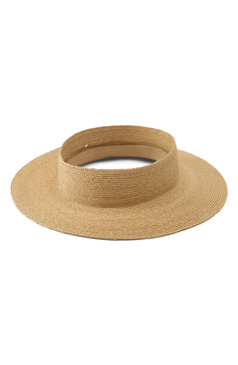 Helen Kaminski Rani Raffia Visor, Alternate, color, Natural