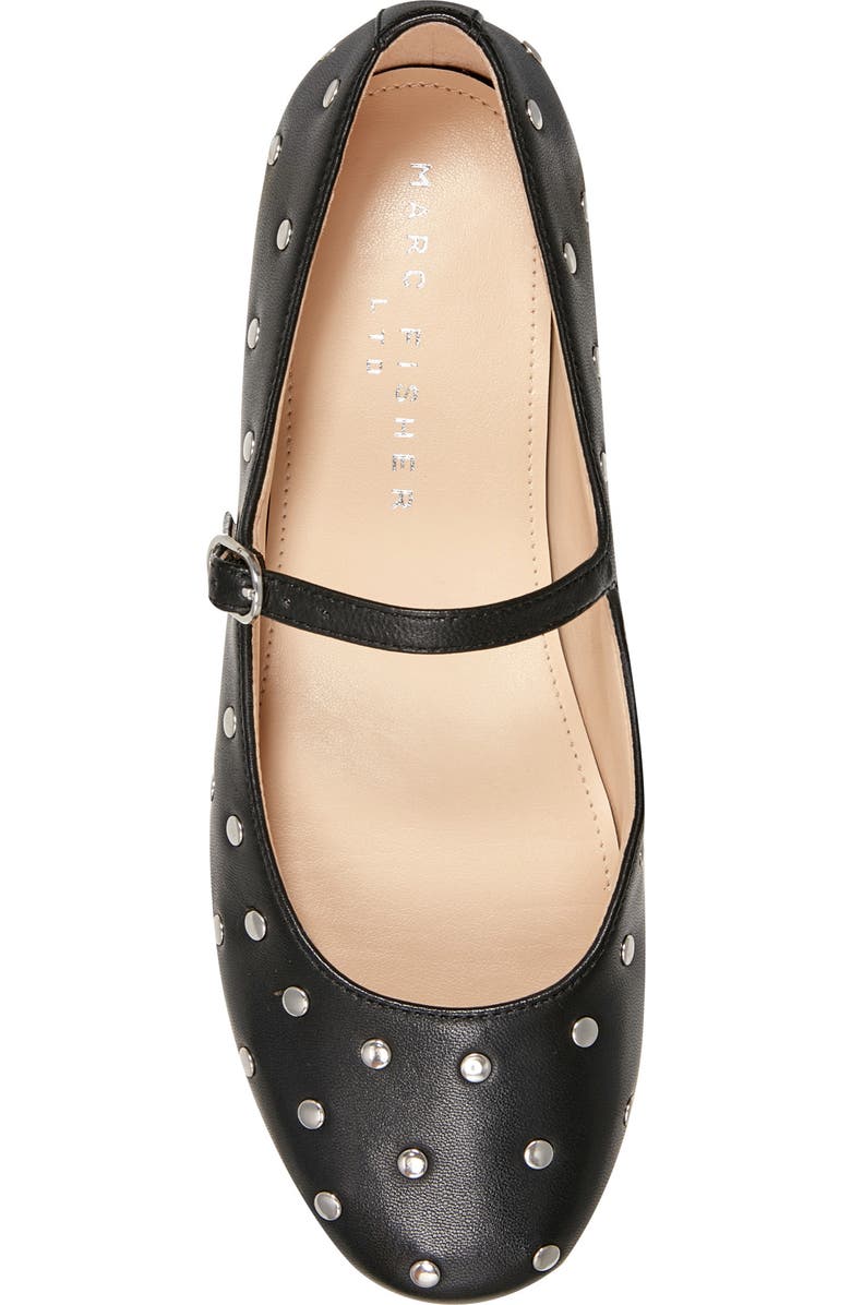 Marc Fisher LTD Elizza Studded Mary Jane Flat, Alternate, color, Black