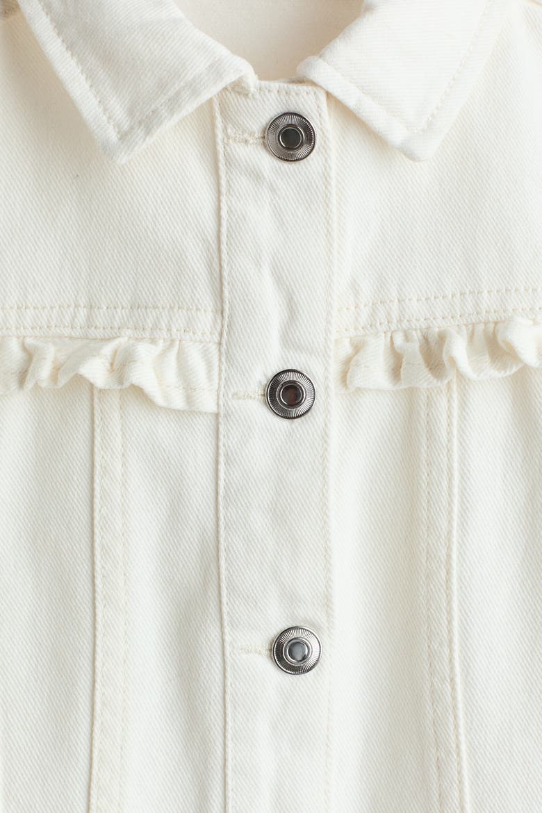 Ruffle-trimmed Twill Jacket, Alternate, color, Cream