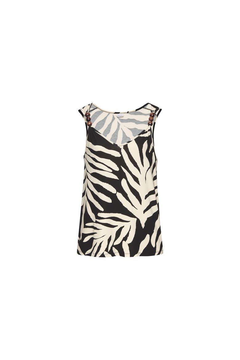 Beaded Strap Top, Alternate, color, Black & Vanilla