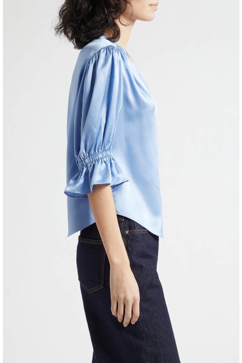 Fiona Split Neck Silk Top, Alternate, color, LILAC OPAL