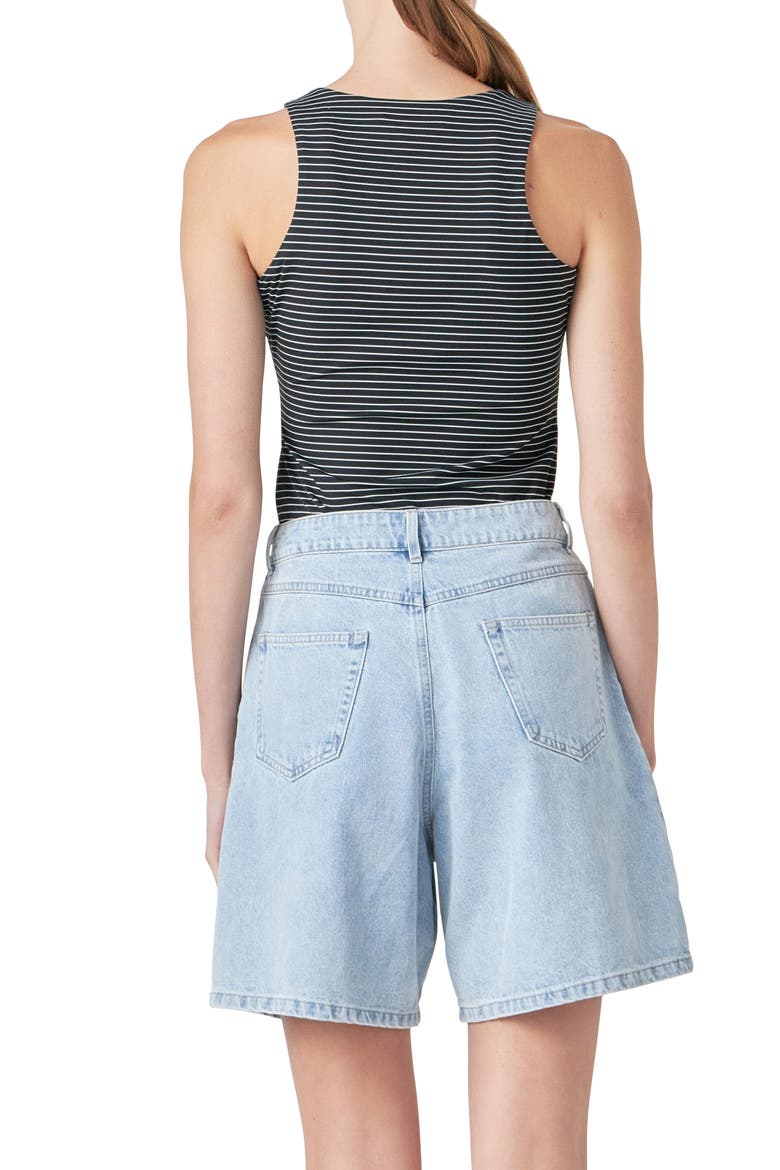 Stripe Bodysuit, Alternate, color, BLACK/ WHITE